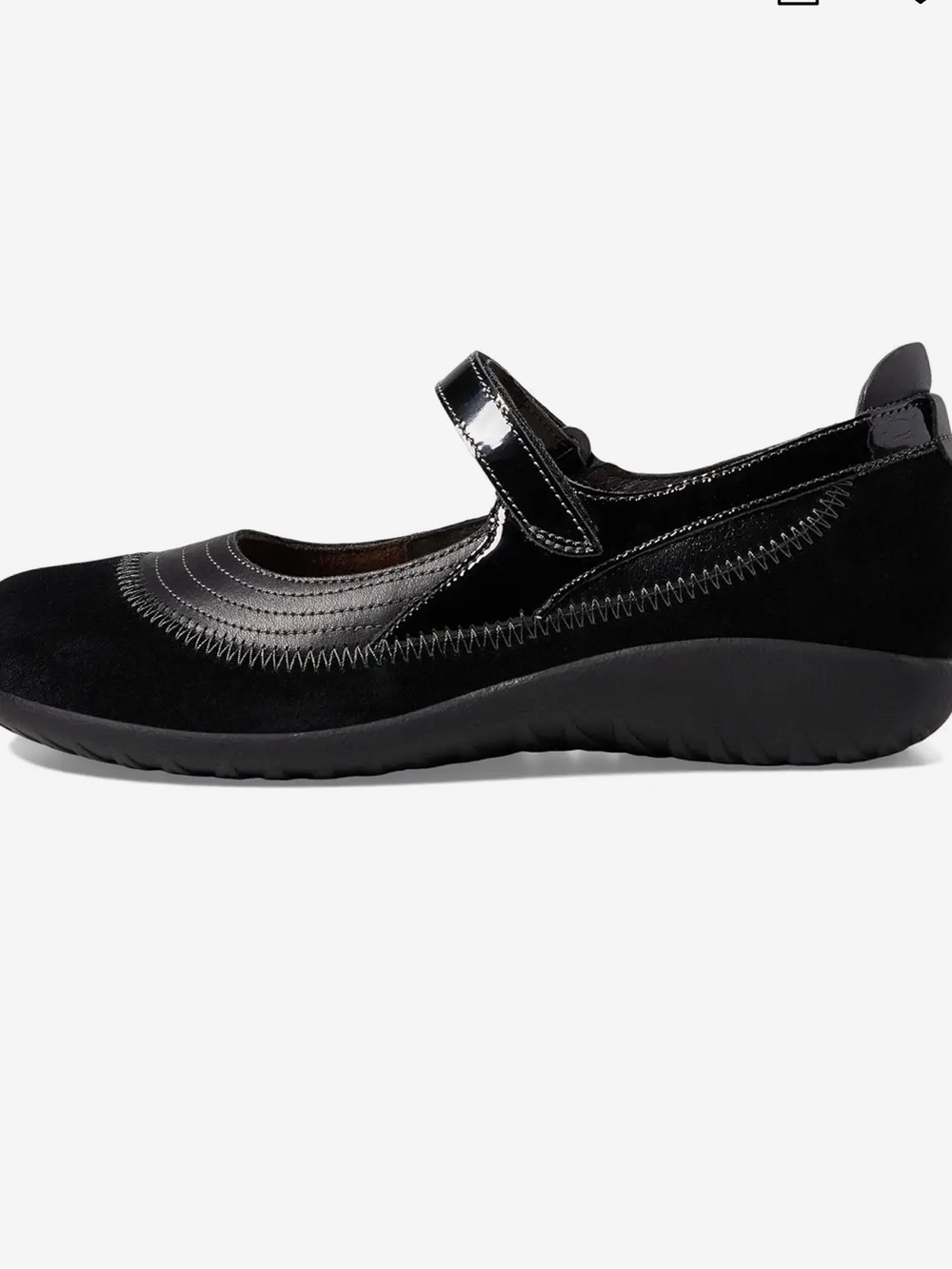 Naot Black Mary Jane Patent & Suede Comfort Flats Size 39( 8 US) Never Worn - Picture 4 of 6